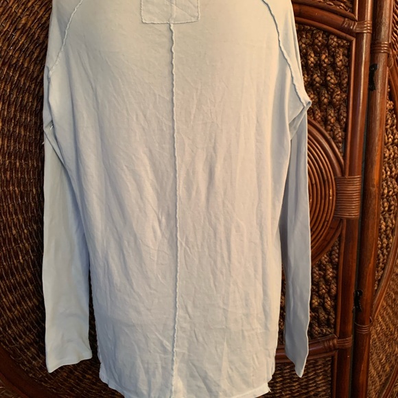 NWOT FREE PEOPLE WE THE FREE XS OVERSIZED TEE LIGHT BLUE LONG SLEEVES T-SHIRT - Picture 7 of 9